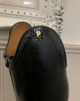 Petrie Black Leather Dressage Boots w/ Snakeskin Trim