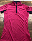 Fine Used Ladies Horze 1/4 Zip Short Sleeve - Pink/Size 2