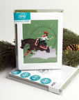 Sliding In Holiday Card - Reining Horse Cowgirl Christmas: Single Card - Horse & Hound Tack Shop