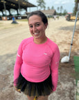 Cowgirl Up with Green Perforated Long Sleeve