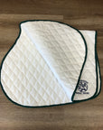 AP Saddle Pad White w/ Green Trim “Woodside Horse Show” - Horse & Hound Tack Shop