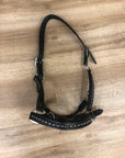 Fine Used Black Leather Bling Halter - X-Full