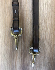 Brown Bridle & Braided Leather Reins w/ Clip On Attachment