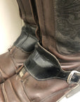 Petrie Superior Brown Dress Boot w/ Floral Suede Side