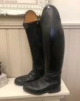 Petrie Black Leather Dressage Boots w/ Snakeskin Trim