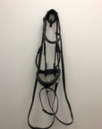 Schockemohle Malibu Bridle Black XF - w/ Rubber Reins & Eggbutt w/ Lozenge Bit 6”