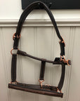 Sage Family Padded Leather Halter with Rose Gold
