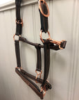 Sage Family Padded Leather Halter with Rose Gold