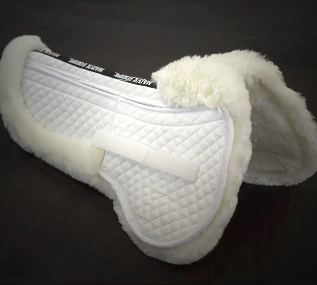 ERGONOMICS FULL FLEECE CORRECTION HALF PAD WITH IMPACT PROTECTION SHIMS - Horse & Hound Tack Shop