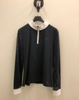 Horze Black Long Sleeve Show Shirt w/ Mesh Sleeves - 12