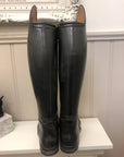 Petrie Black Leather Dressage Boots w/ Snakeskin Trim