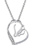 AWST Rhodium Mare & Foal Necklace - Horse & Hound Tack Shop