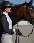 Equinavia Sara Womens Perforated Long Sleeved Show Shirt - Black - Horse & Hound Tack Shop