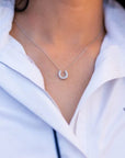 AWST International Rhodium and Cubic Zirconia Horseshoe Necklace - Horse & Hound Tack Shop
