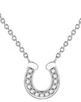 AWST International Rhodium and Cubic Zirconia Horseshoe Necklace - Horse & Hound Tack Shop