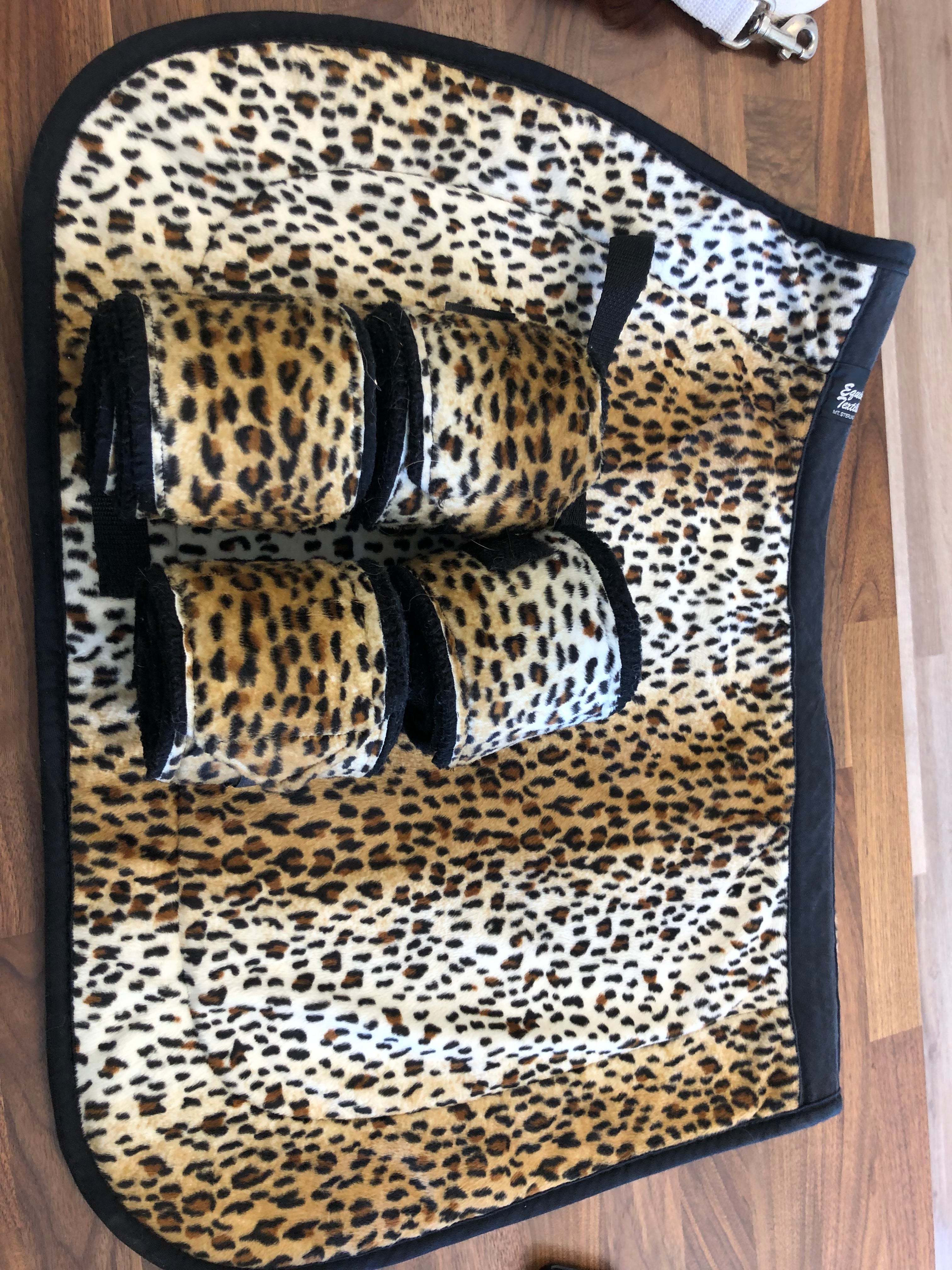 Leopard Print Saddle Pad & Polo Set