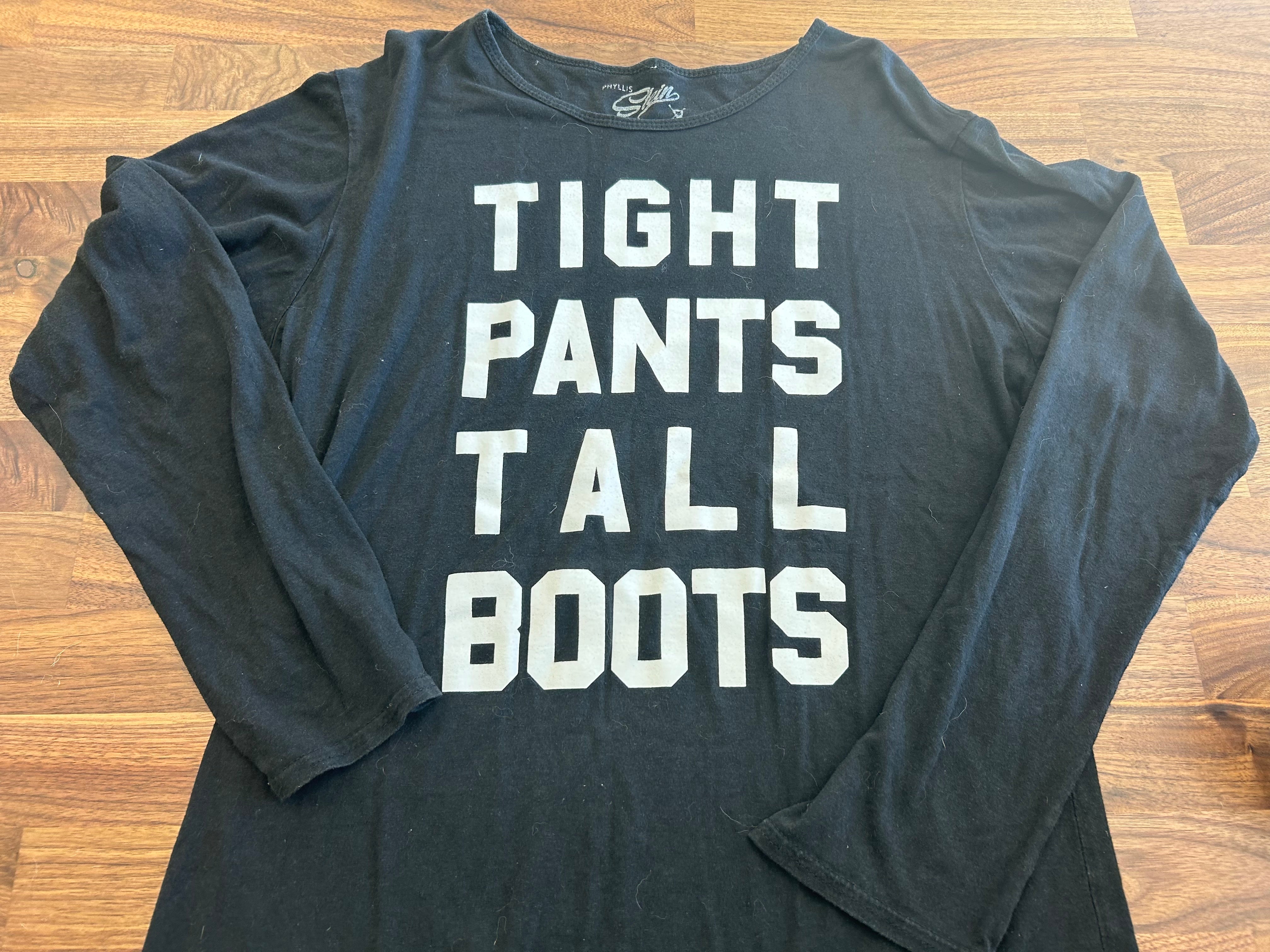 Fine Used “Tight Pants Tall Boots” Long sleeve Ladies Shirt