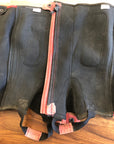 Synthetic Half Chaps - Black/Red - Horse & Hound Tack Shop