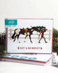 Eat + Be Merry Western Cowgirl Christmas Card: Single Card - Horse & Hound Tack Shop
