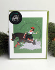 Sliding In Holiday Card - Reining Horse Cowgirl Christmas: Single Card - Horse & Hound Tack Shop