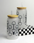 D-Ring Glass Tumbler with Bamboo Lid and Straw