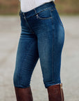 Horze Kaia Womens High Waist Denim Silicone Full Seat Breeches - Horse & Hound Tack Shop
