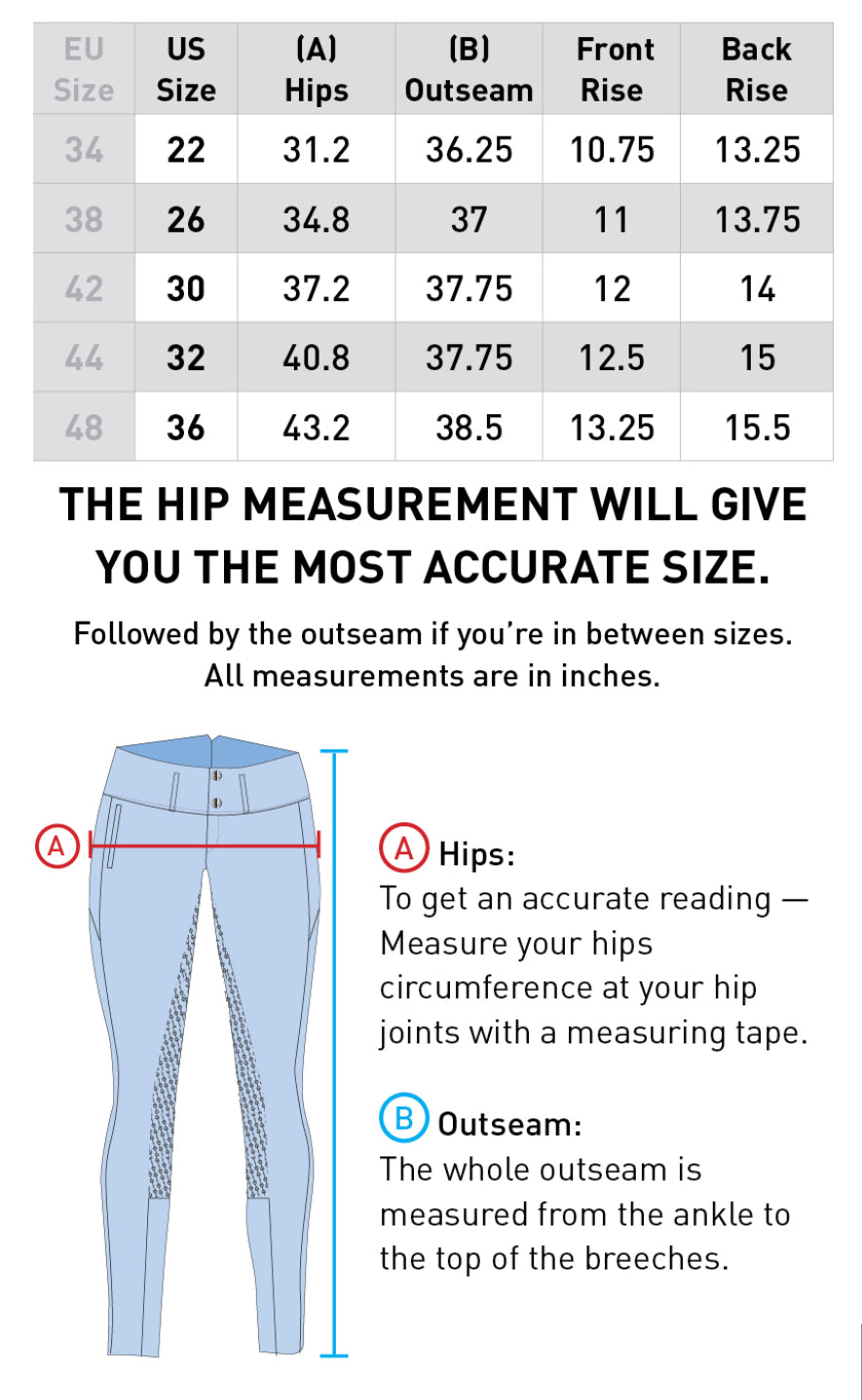 Horze Angelina High Waist Silicone Full Seat Breeches (marked) - Horse & Hound Tack Shop