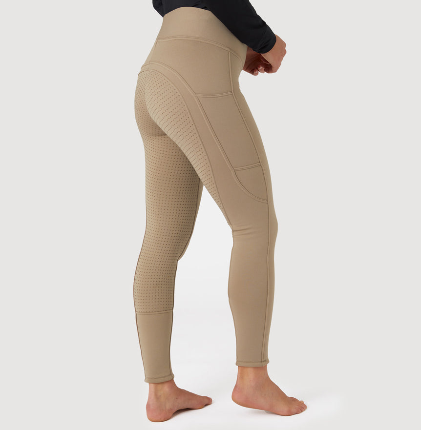 Horze Womens Winter Active Silicone Full Seat Tights *New with Pocket - Horse & Hound Tack Shop