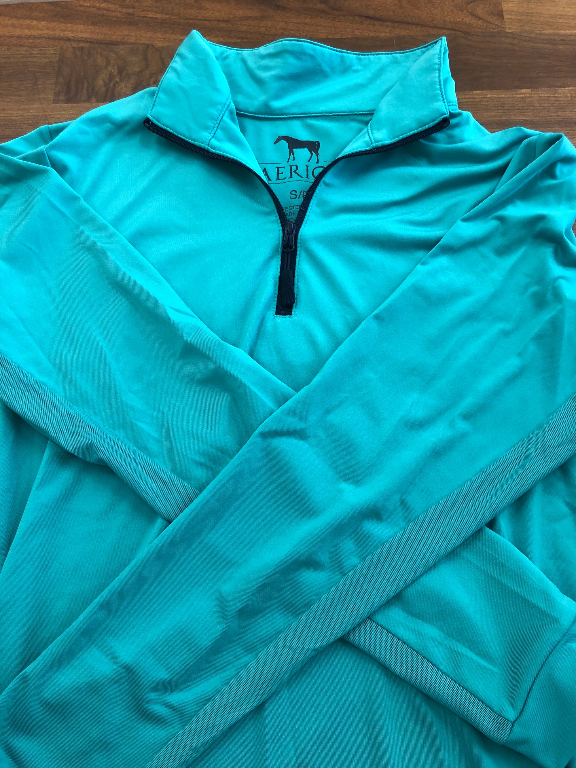 Aerion Teal Long Sleeve 1/4 Zip - S