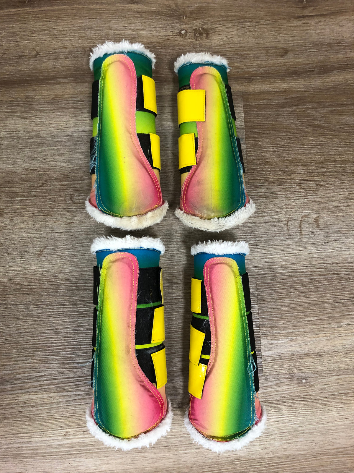 Rainbow Saddle Pad, Brushing Boots, &amp; Bat (sold together or separately) - Horse &amp; Hound Tack Shop 