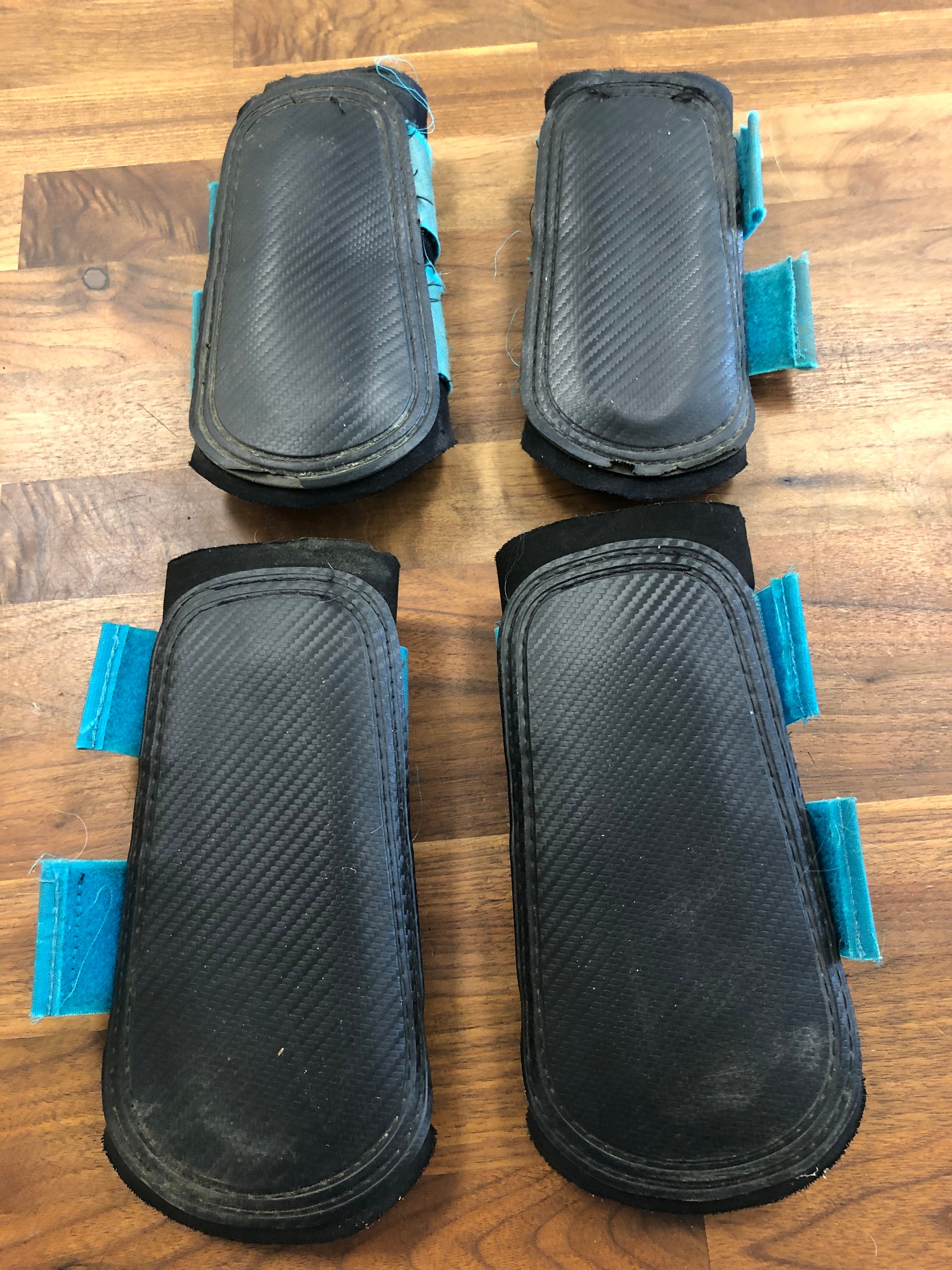 Set of 4 Woof Wear Black/Blue Brush Boots - Pony