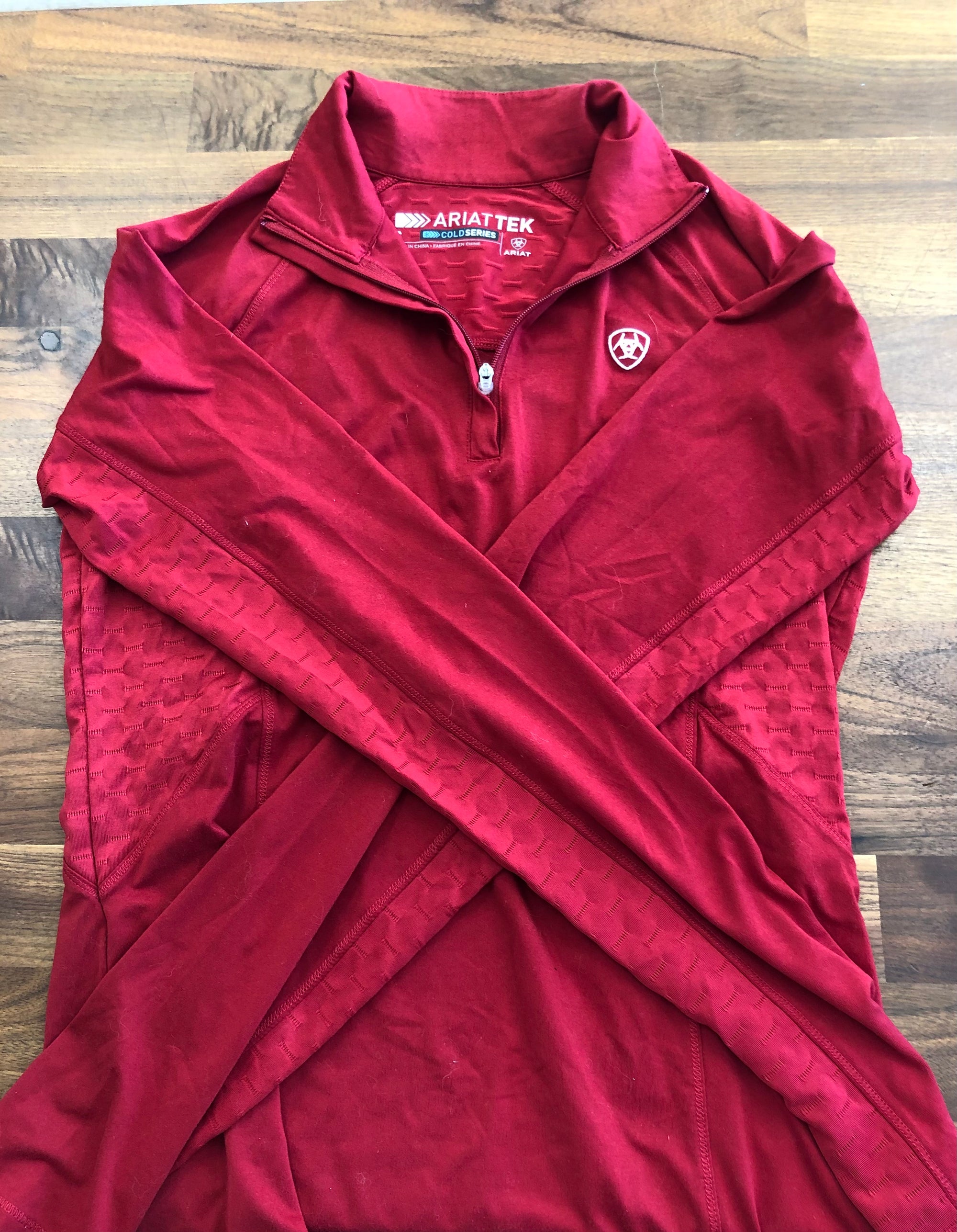 AriatTek Cold Series Red Long Sleeve 1/4 Zip - S