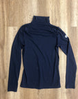 Fine Used TKEQ mock neck technical shirt (Navy/Small)