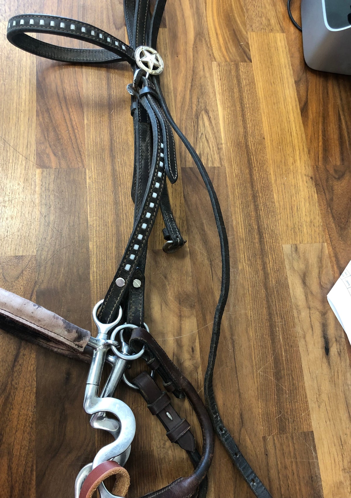 Brown Leather Headstall w/ Myler S Hackamore