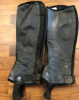Ladies Black Leather Half Chaps