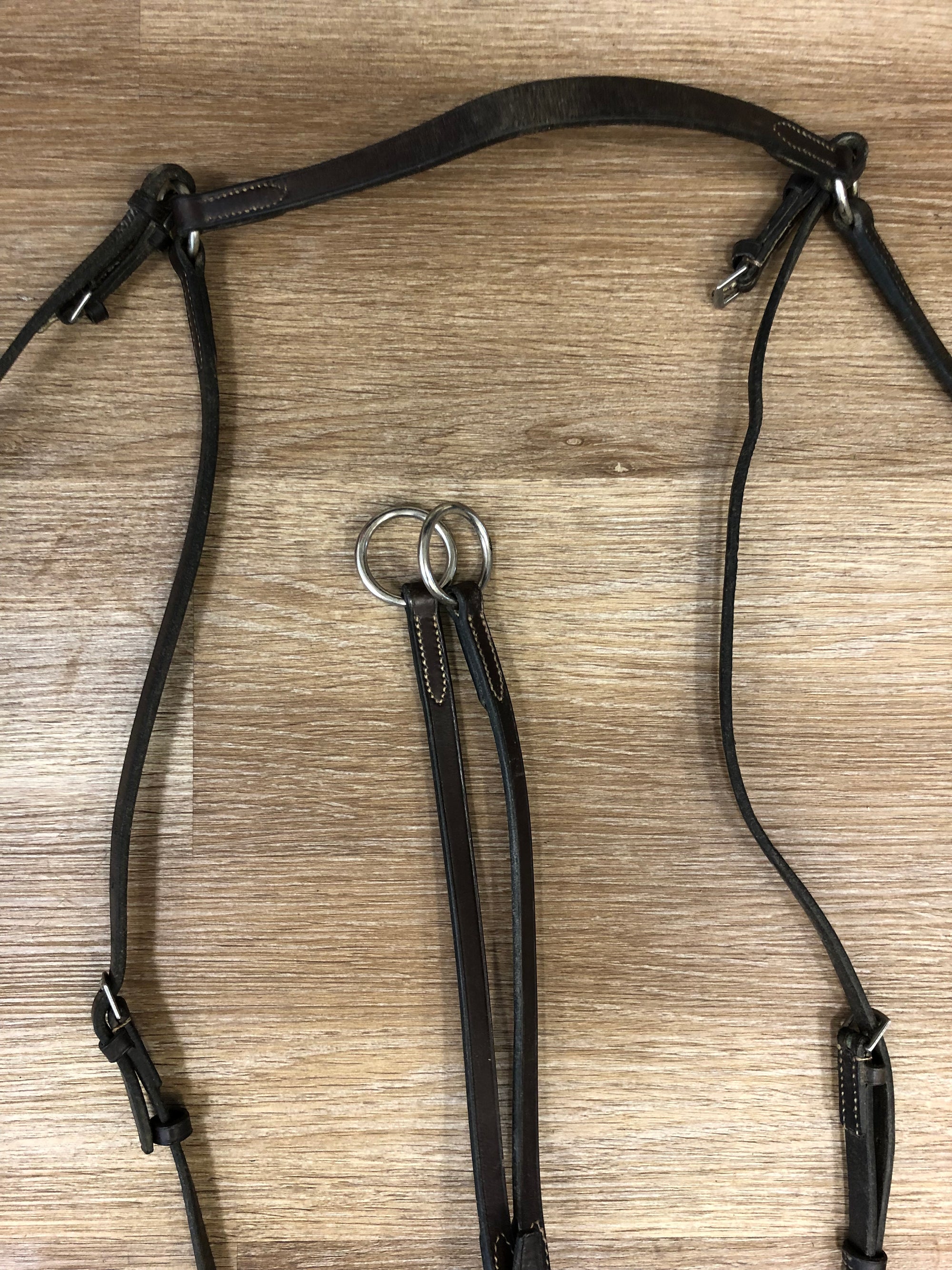 Brown Leather Breastplate w/ Running Martingale Attachment
