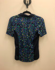 Navy Floral Polo Short Sleeve - S