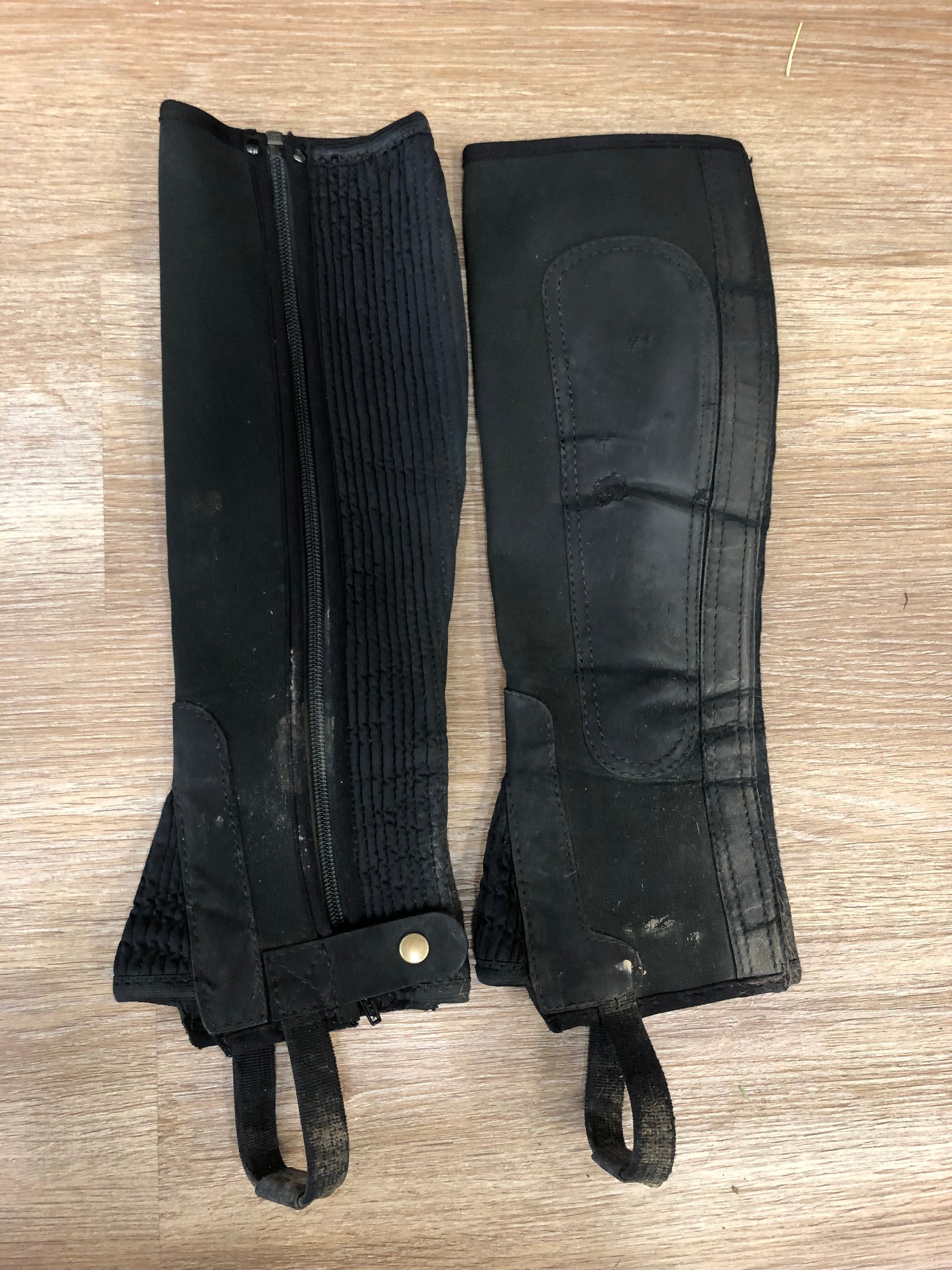 Black Synthetic Half Chaps - XS