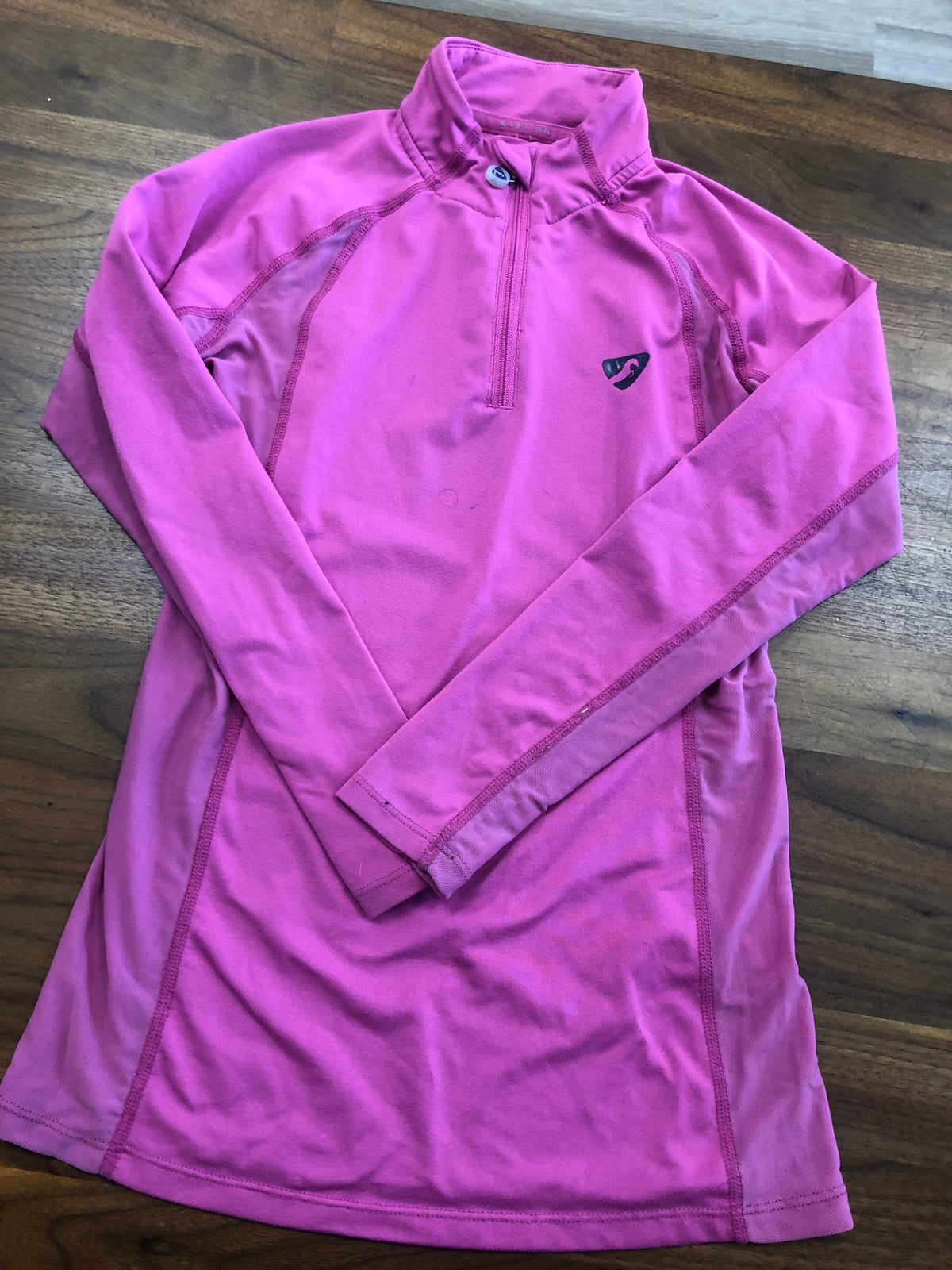 Kids Aubrion 1/4 Zip Long Sleeve - Hot Pink