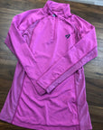 Kids Aubrion 1/4 Zip Long Sleeve - Hot Pink