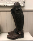 Petrie Superior Brown Dress Boot w/ Floral Suede Side