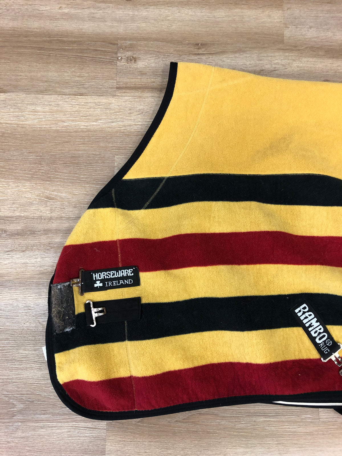 Rambo Deluxe Fleece Gold/Red/Black - 60” - Horse &amp; Hound Tack Shop 