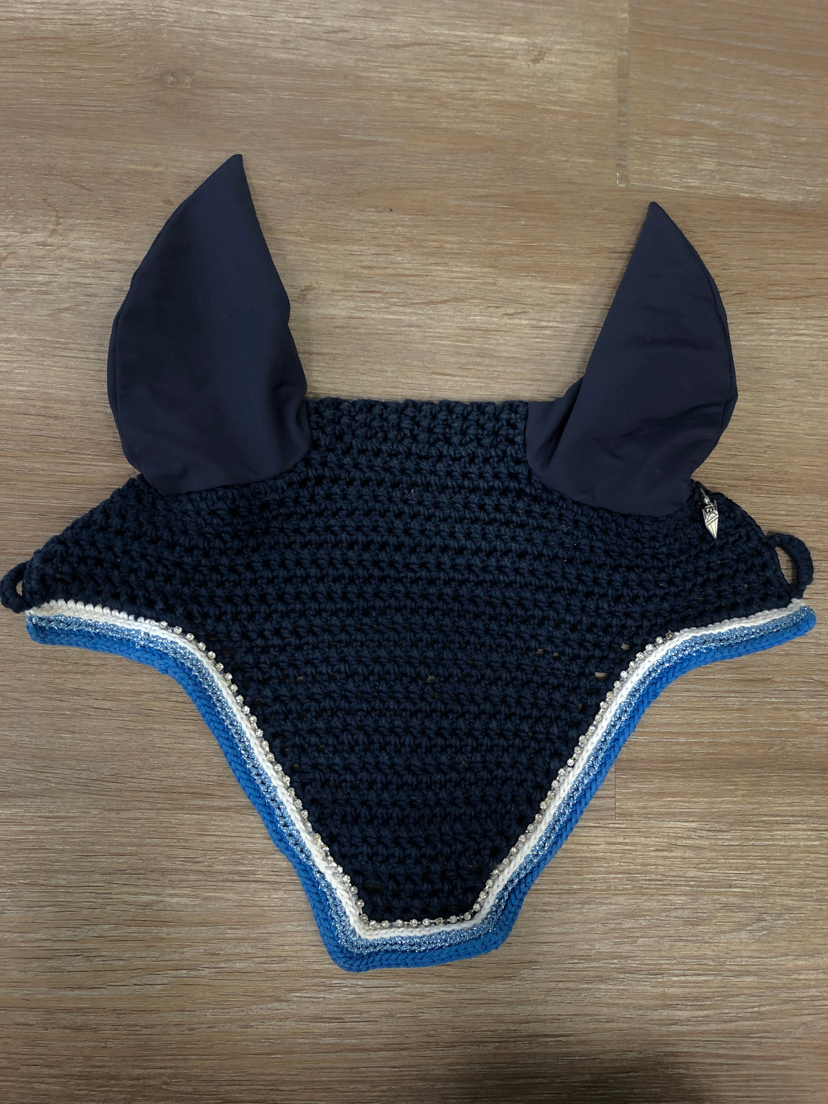 De La Coeur Bonnet Navy w/ Blue Gems - Horse &amp; Hound Tack Shop 