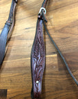 Brown Leather Western Headstall with Tooling