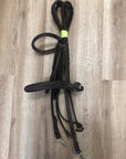 Brown Bridle & Braided Leather Reins w/ Clip On Attachment
