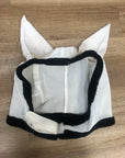 White Mesh Fly Mask w/ Ears & Fuzzy Trim