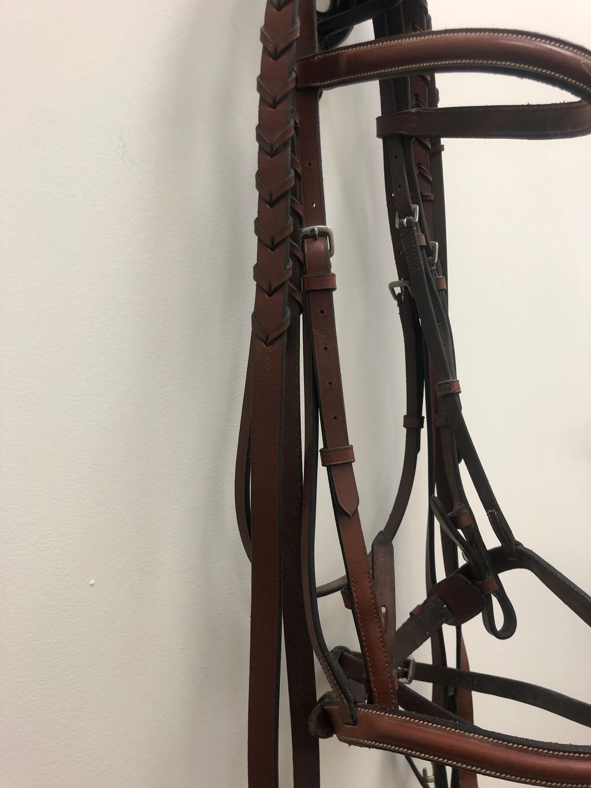 Oakbark Leather Bridle with Laced Reins - Full