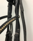Schockemohle Malibu Bridle Black XF - w/ Rubber Reins & Eggbutt w/ Lozenge Bit 6”