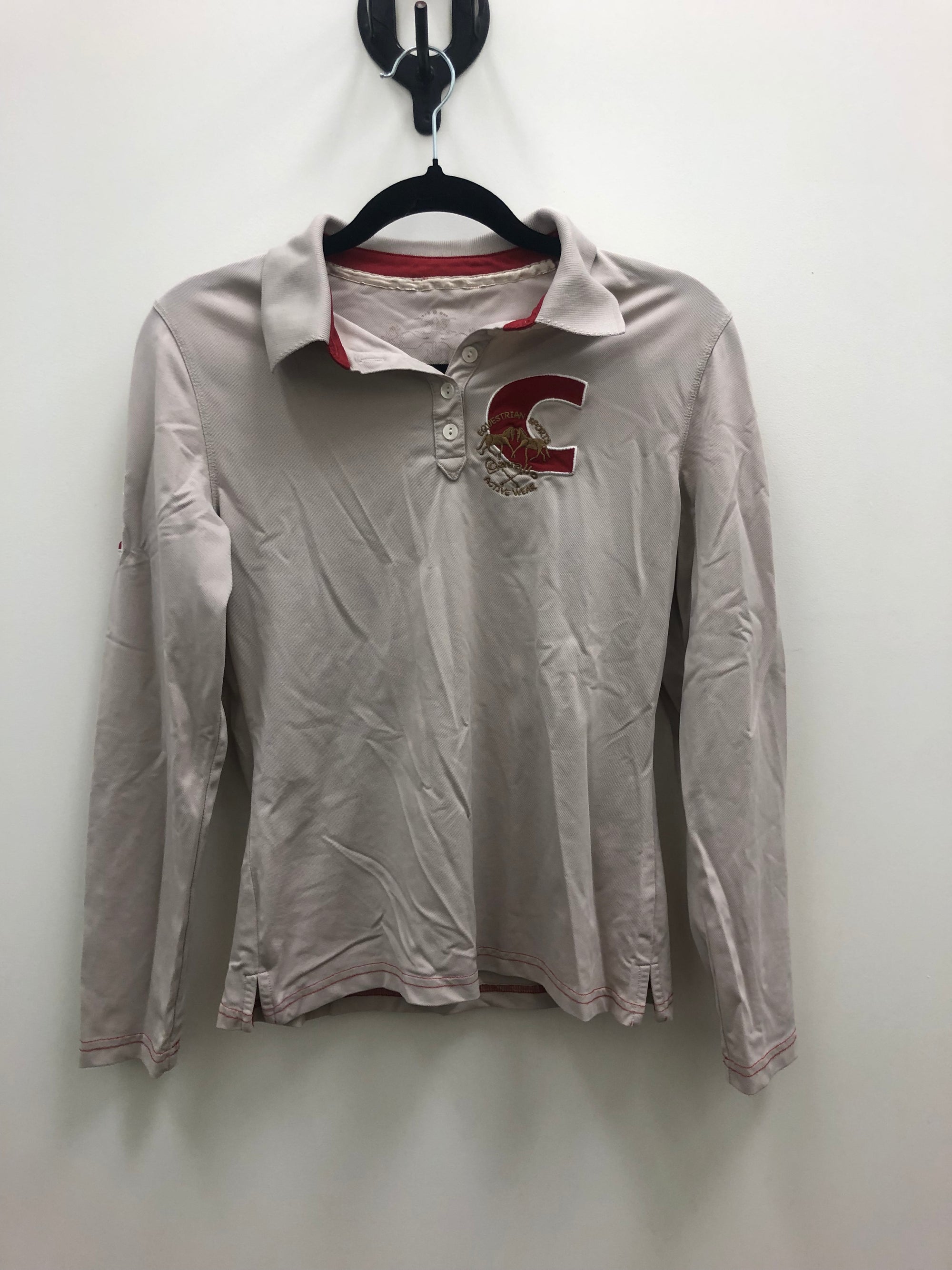 Cavallo Long Sleeve Polo Beige &amp; Red - 10