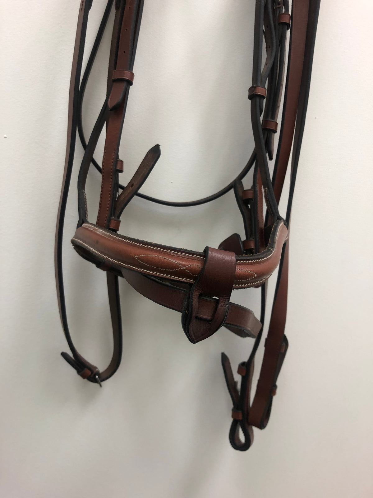 Oakbark Leather Bridle with Laced Reins - Full